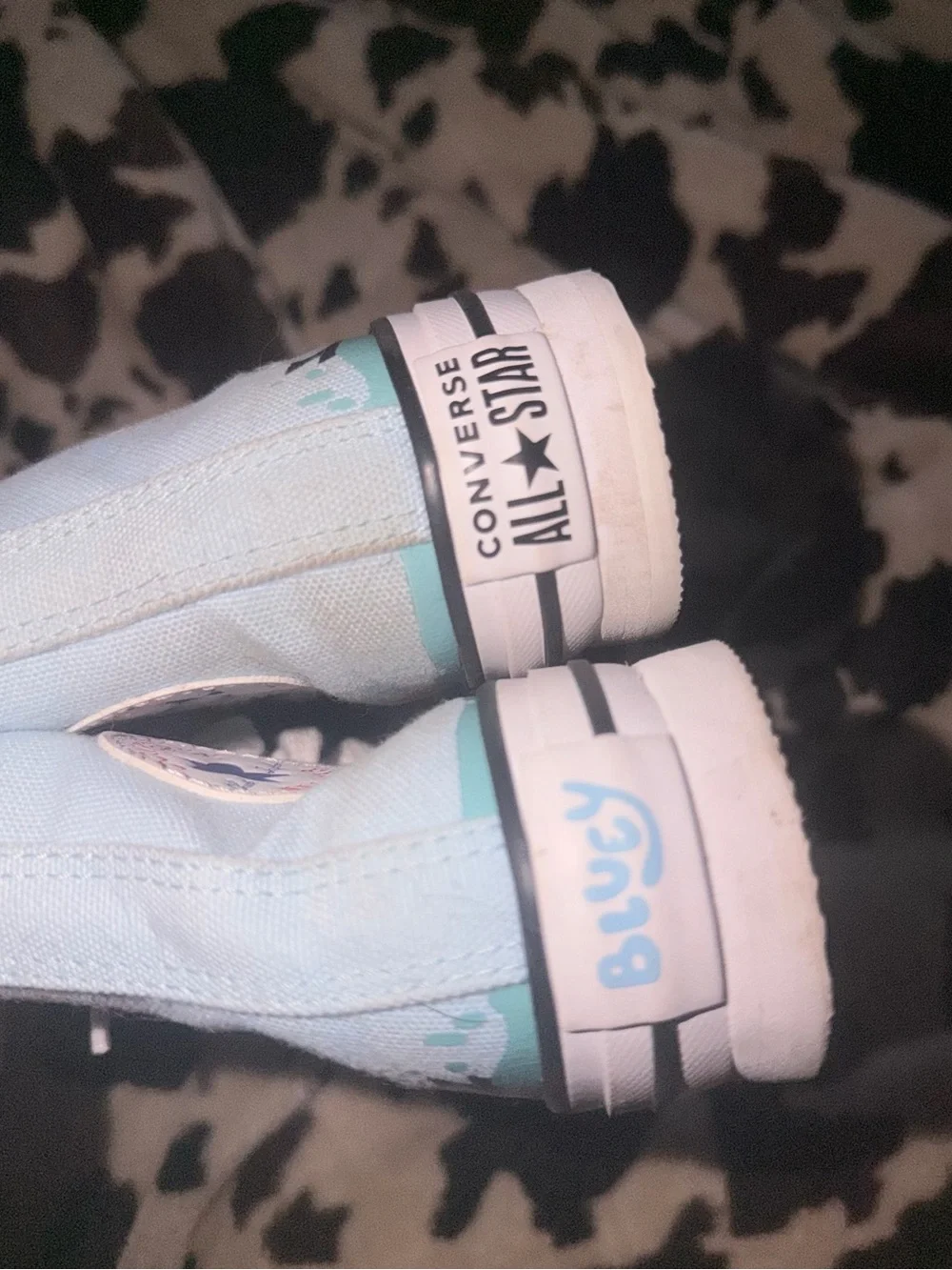 Converse Kids Light Blue High-Top Sneakers with Bluey Swim Characters